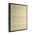 Gold art deco diamonds on white Framed Canvas Print Gallery Image 2