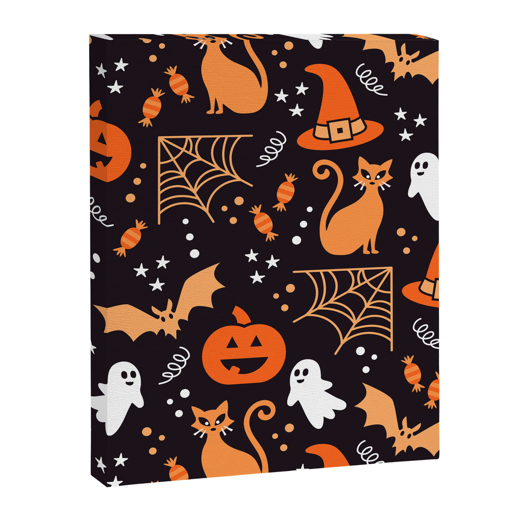 Halloween party illustrations orange, black Canvas Print Gallery Image 8