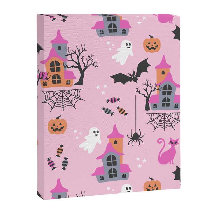 Pink Halloween pastel spooky party Canvas Print Gallery Image 1