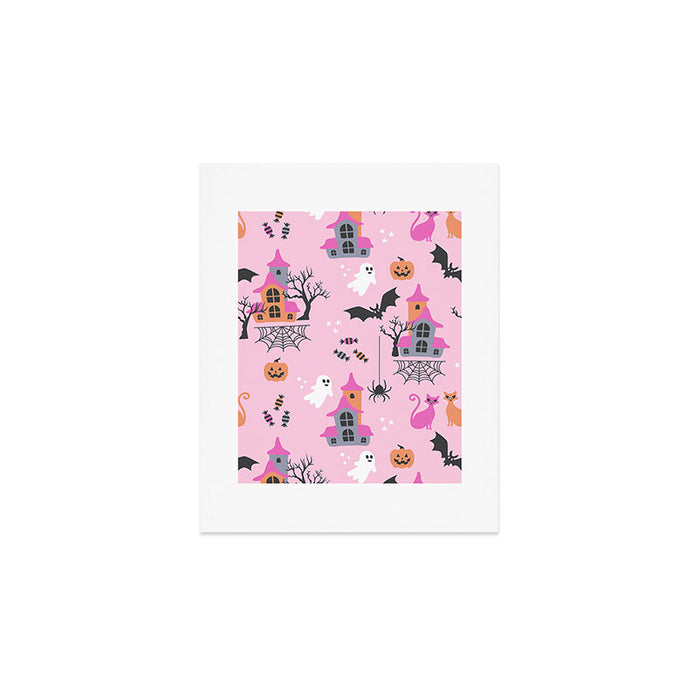 Pink Halloween pastel spooky party Art Print Gallery Image 1