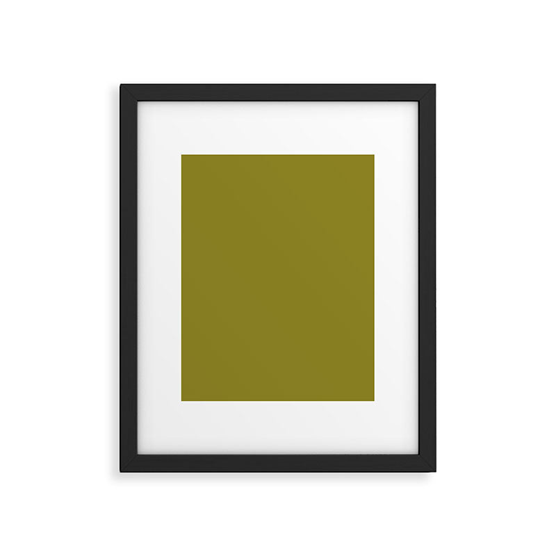 Retro 70s moss green solid Framed Art Print Gallery Image 6