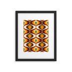 Retro 70s ovals op-art pattern brown, orange Framed Art Print Gallery Image 6