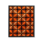 Retro 70s square mod flowers orange brown Framed Canvas Print Gallery Image 8