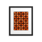 Retro 70s square mod flowers orange brown Framed Art Print Gallery Image 6