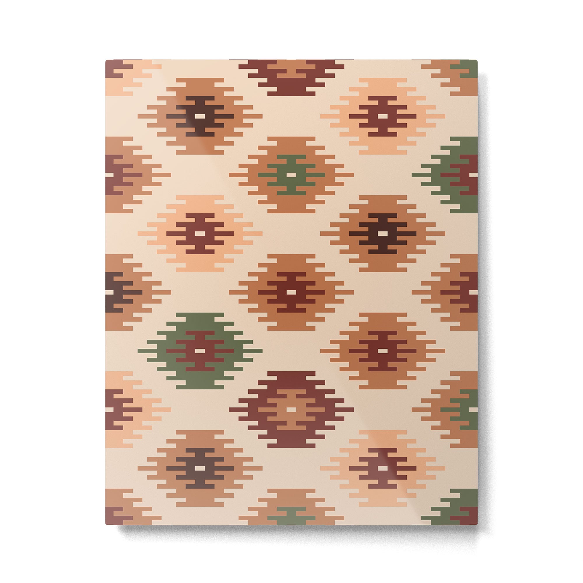 Southwest native Aztec diamonds kilim Metal Print Gallery Image 6