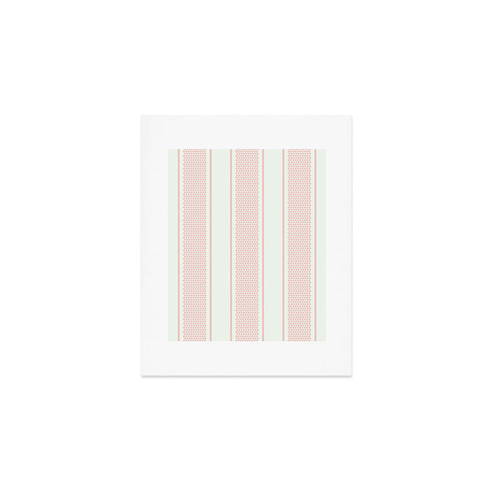 Vintage pastel pink stripes pattern Art Print Gallery Image 1