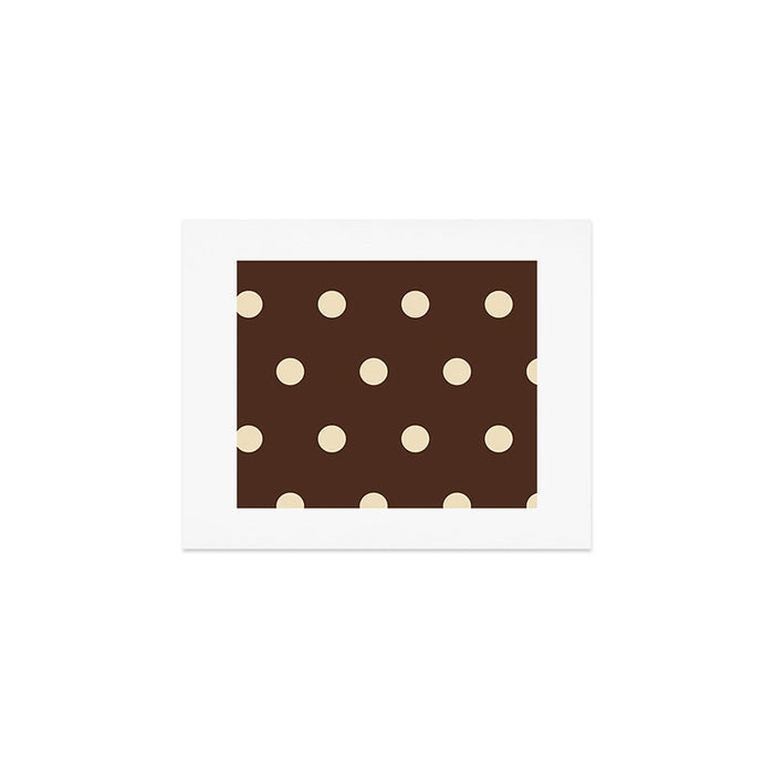 Vintage polka dots baroque brown & cream Art Print Gallery Image 1