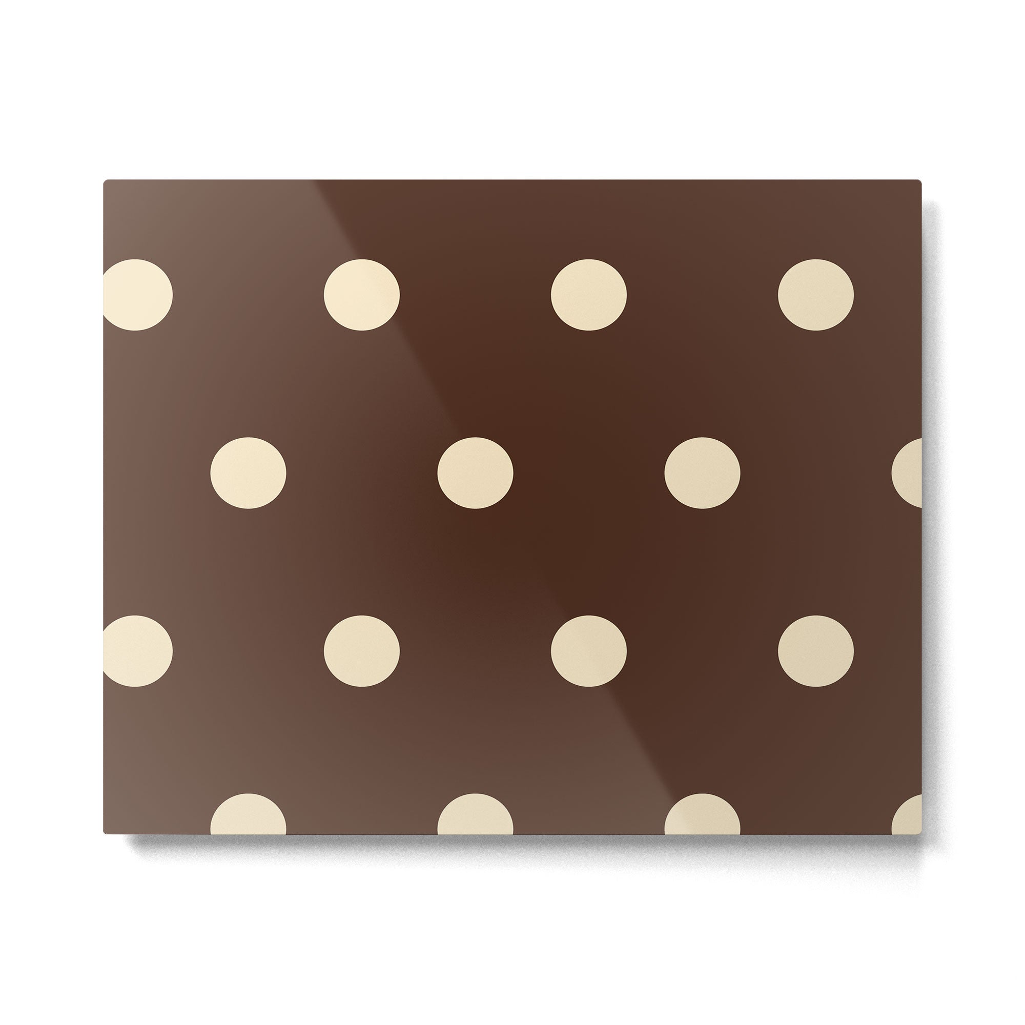 Vintage polka dots baroque brown & cream Metal Print Gallery Image 6