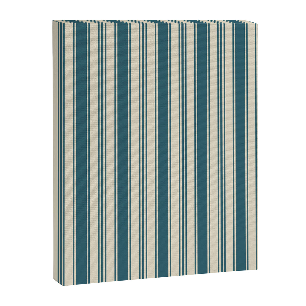 Vintage stripes wallpaper design dark teal pattern Canvas Print Gallery Image 8