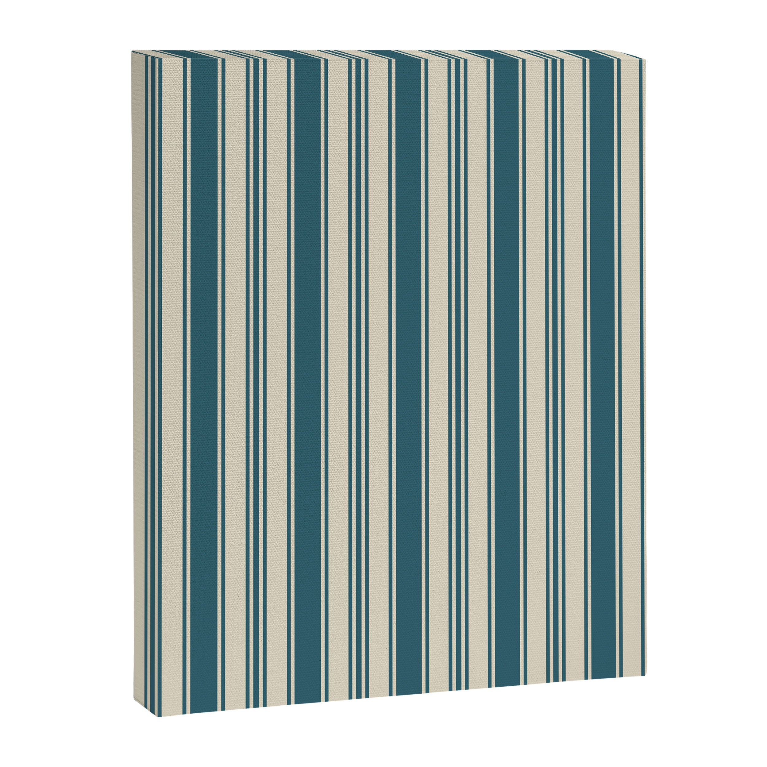 Vintage stripes wallpaper design dark teal pattern Canvas Print Gallery Image 8