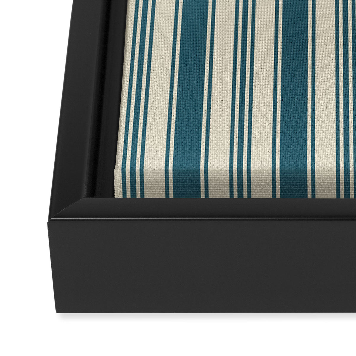 Vintage stripes wallpaper design dark teal pattern Framed Canvas Print Gallery Image 3