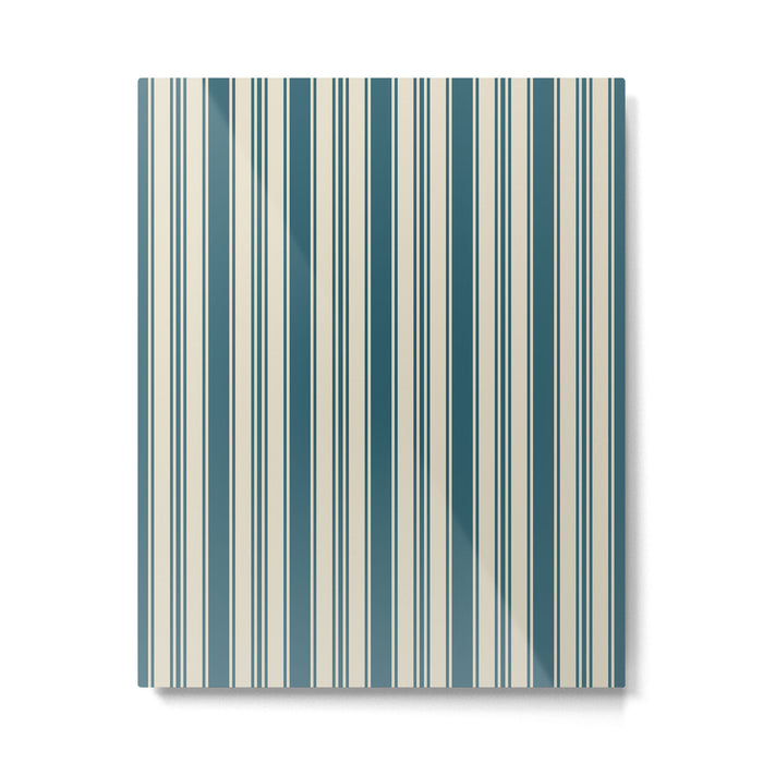 Vintage stripes wallpaper design dark teal pattern Metal Print Gallery Image 1