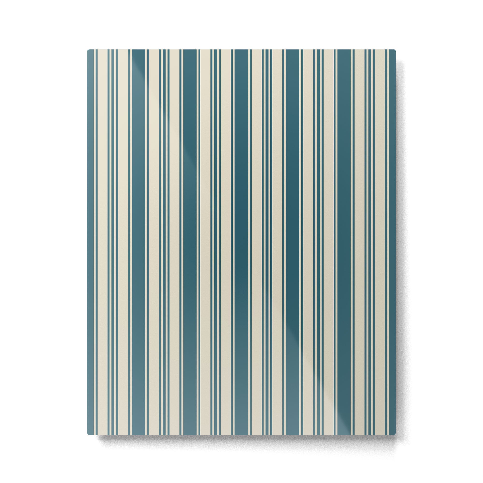 Vintage stripes wallpaper design dark teal pattern Metal Print Gallery Image 6