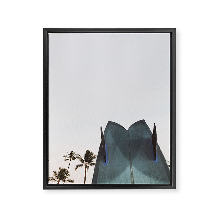 Twin Fin Surfboard Framed Canvas Print Gallery Image 1
