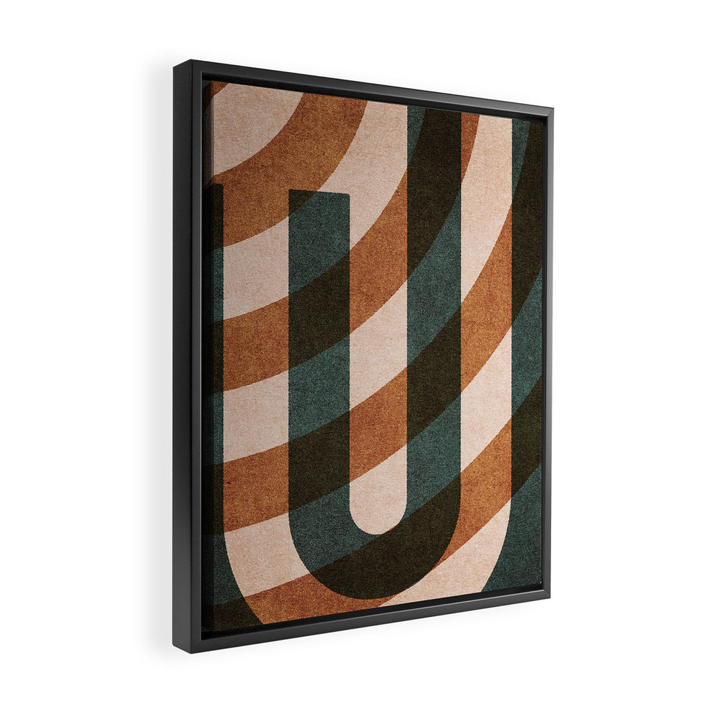 ABSTRACT ALPHABET / Decorative J Framed Canvas Print Gallery Image 2