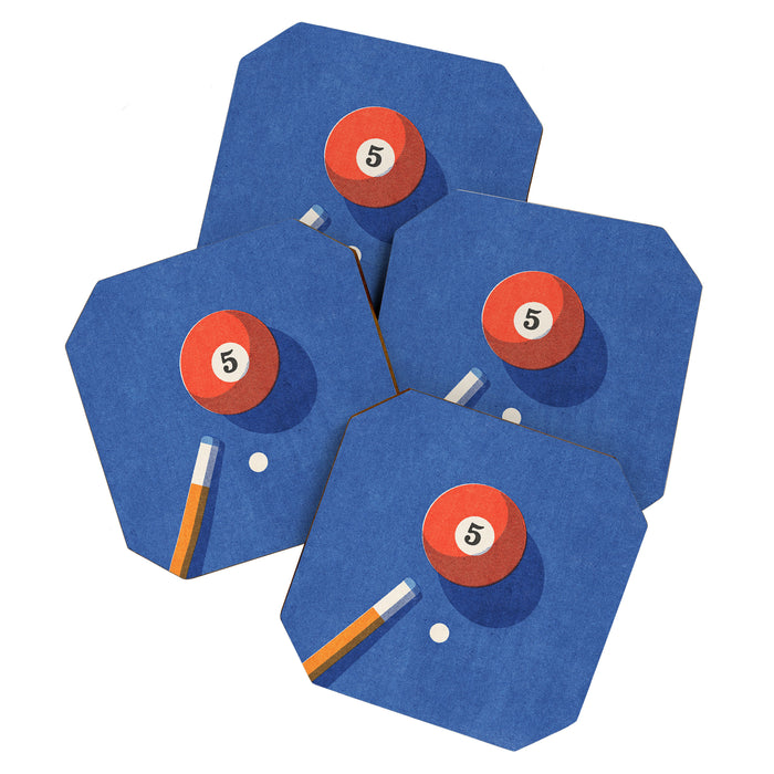 BALLS / Billiards - ball 5 I Coaster Gallery Image 1