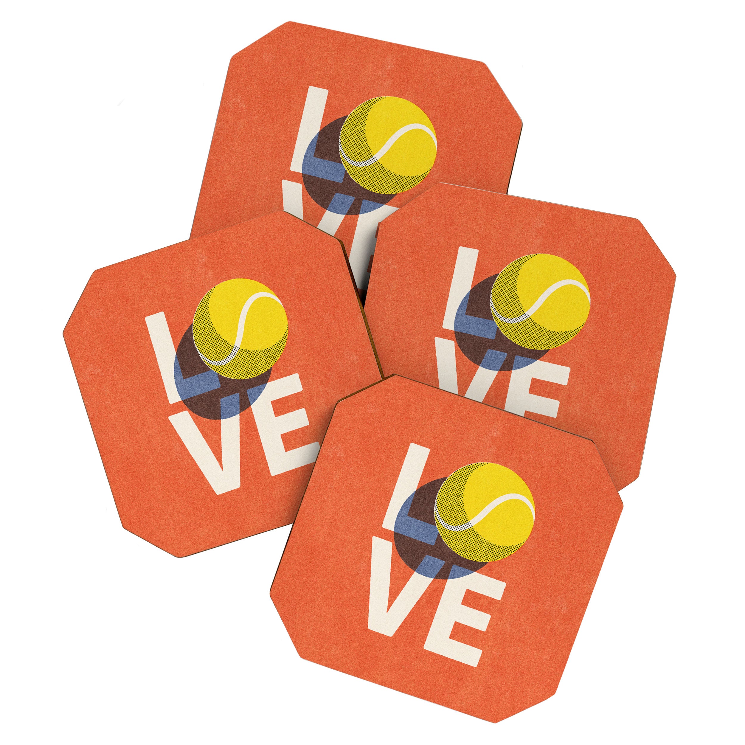 BALLS - Love Tennis - Clay Court Coaster Gallery Image 1