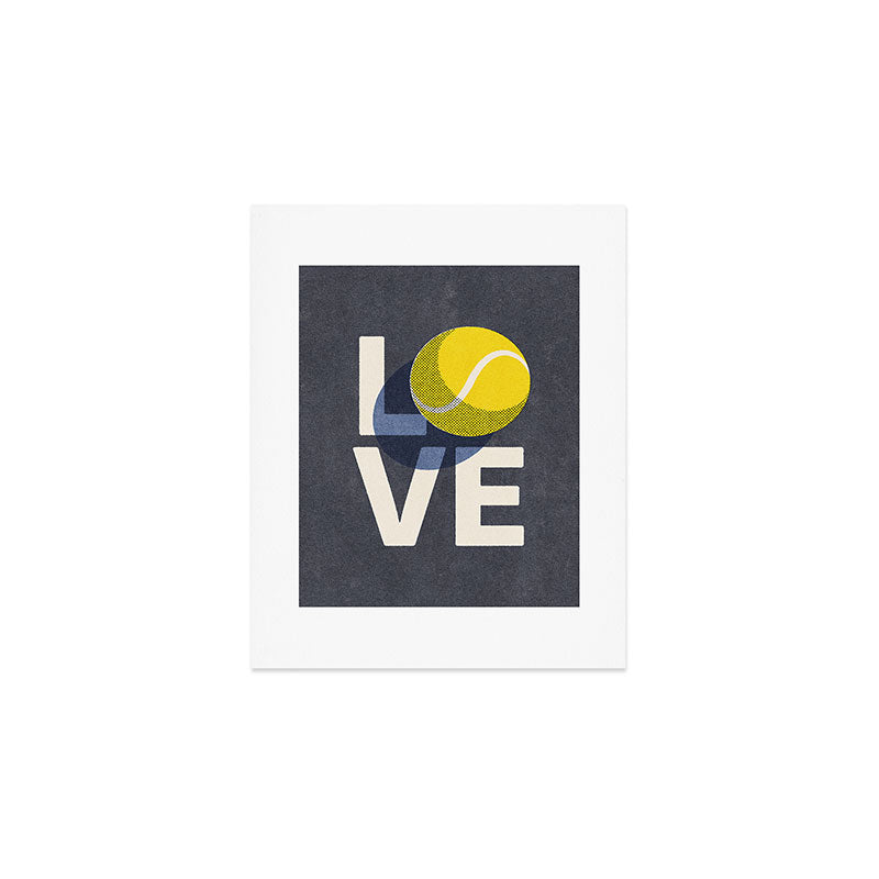 BALLS - Love Tennis - Indigo Art Print Gallery Image 1