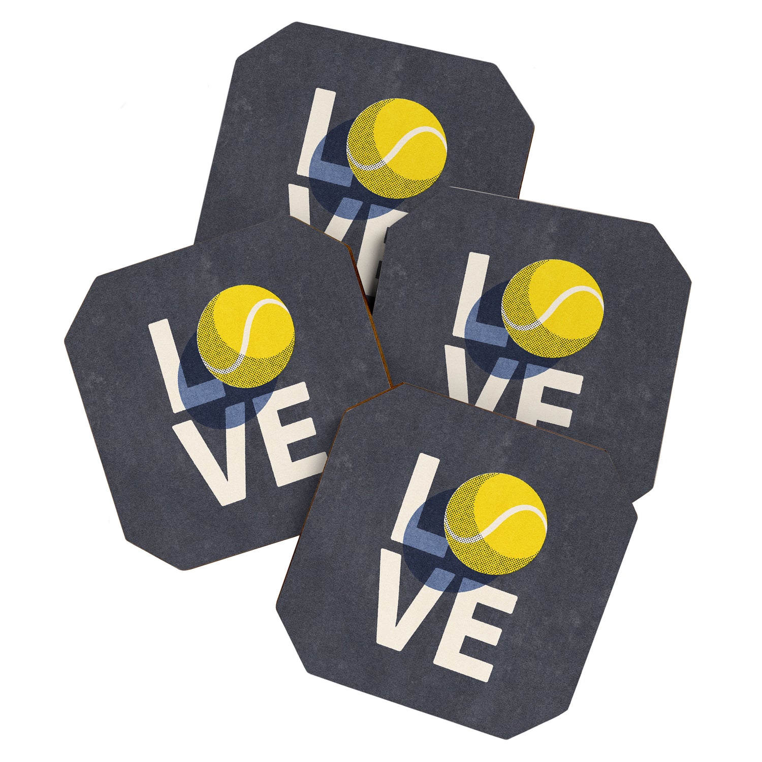 BALLS - Love Tennis - Indigo Coaster Gallery Image 1