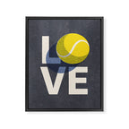 BALLS - Love Tennis - Indigo Framed Canvas Print Gallery Image 3