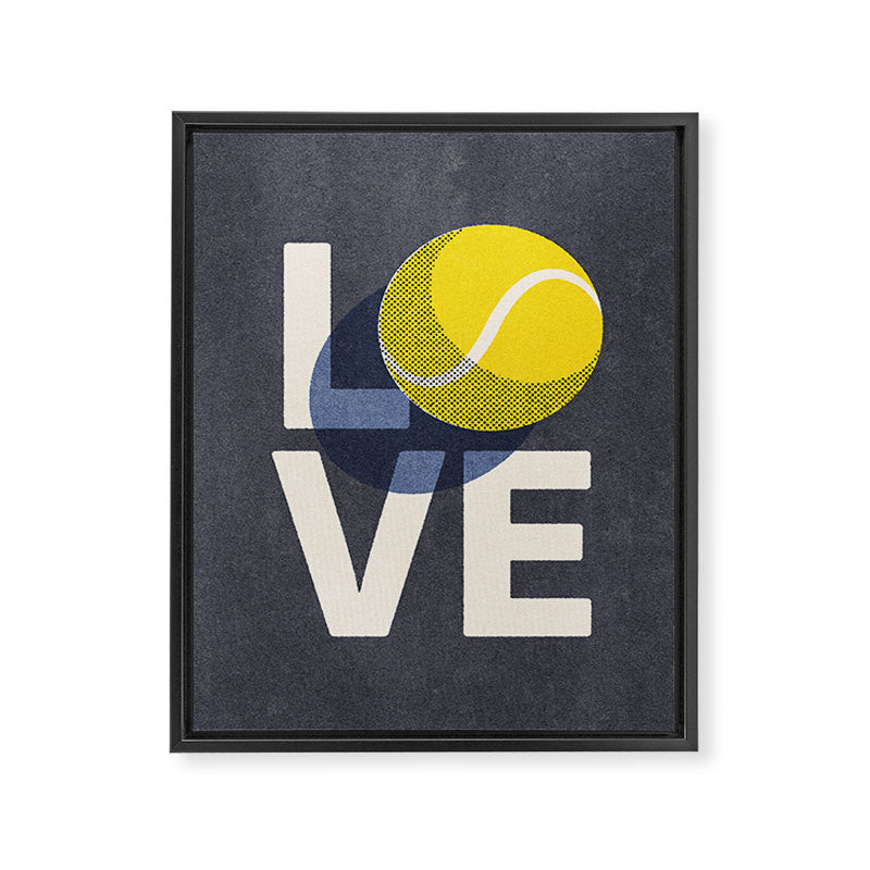 BALLS - Love Tennis - Indigo Framed Canvas Print Gallery Image 3