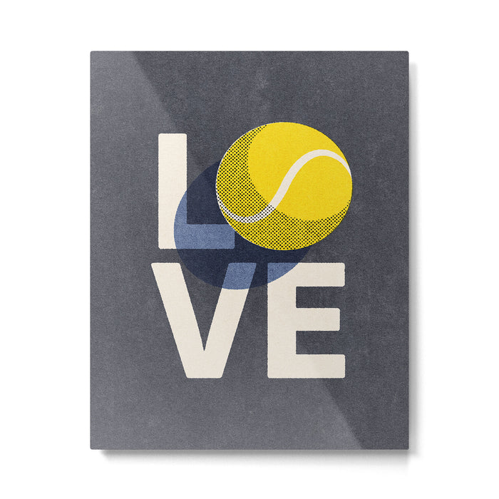 BALLS - Love Tennis - Indigo Metal Print Gallery Image 1