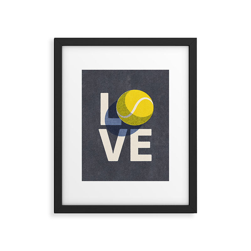 BALLS - Love Tennis - Indigo Framed Art Print Gallery Image 6