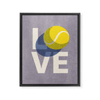 BALLS - Love Tennis - Lavender Framed Canvas Print Gallery Image 3