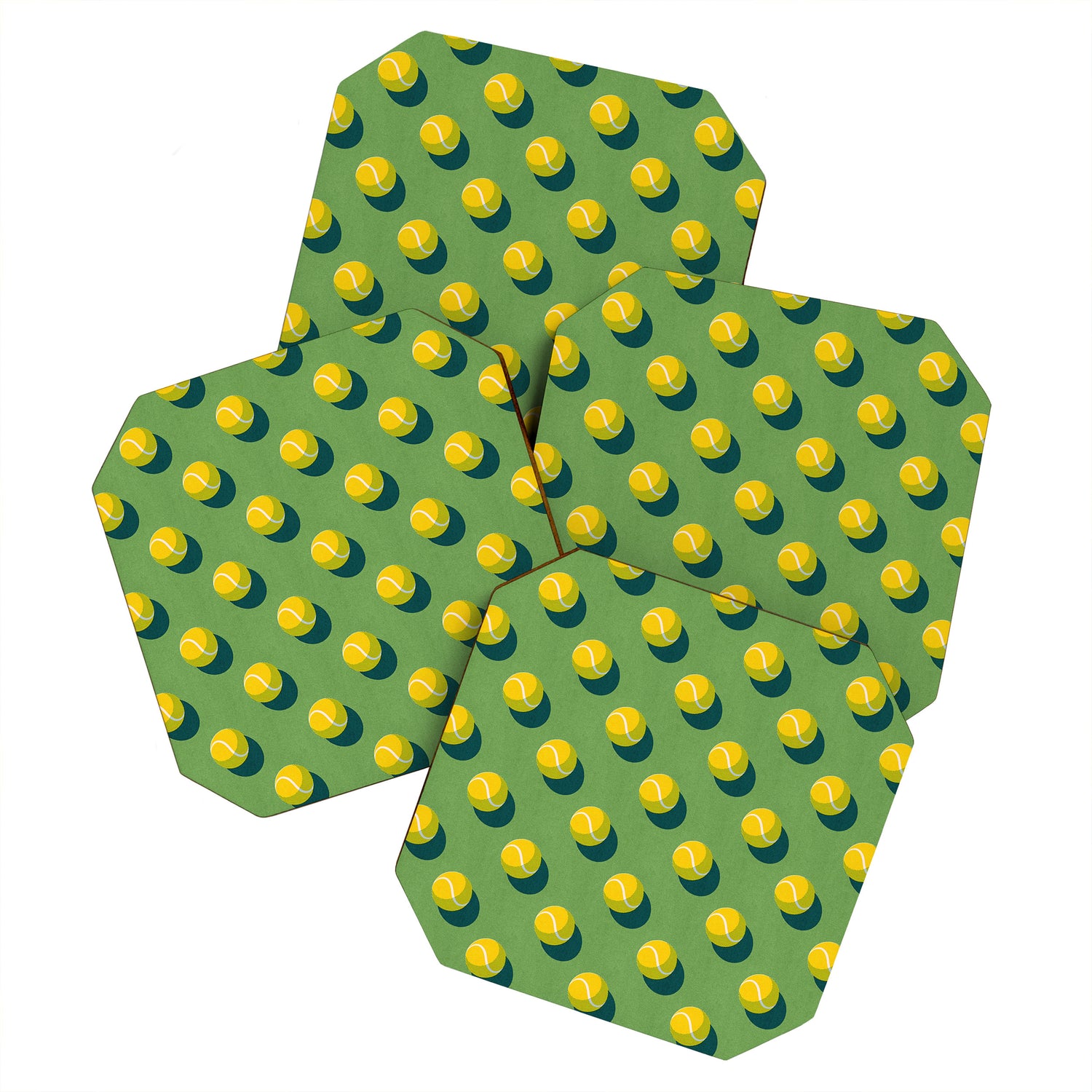 BALLS Tennis - grass court - pattern Coaster Gallery Image 1