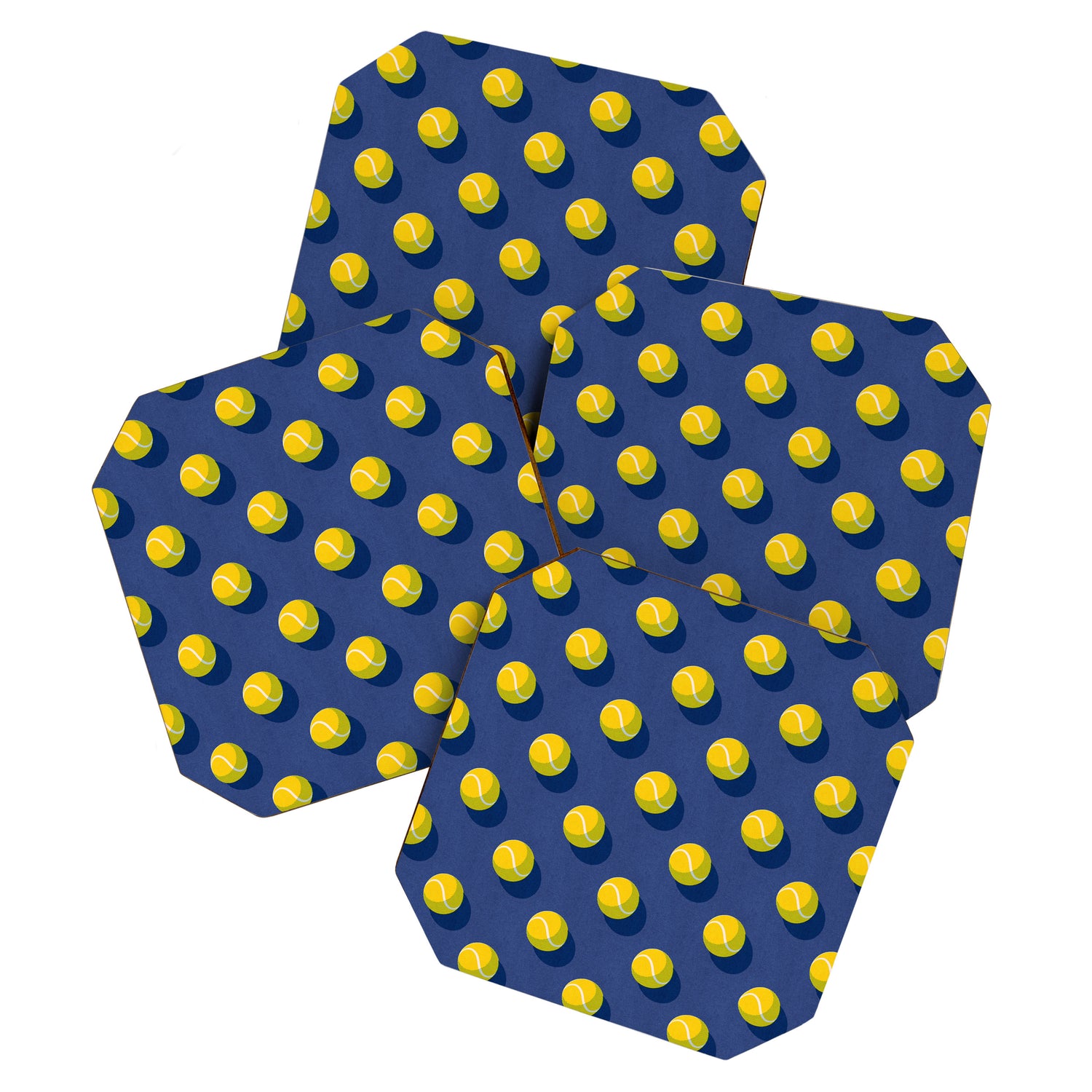 BALLS Tennis - hard court - pattern Coaster Gallery Image 1