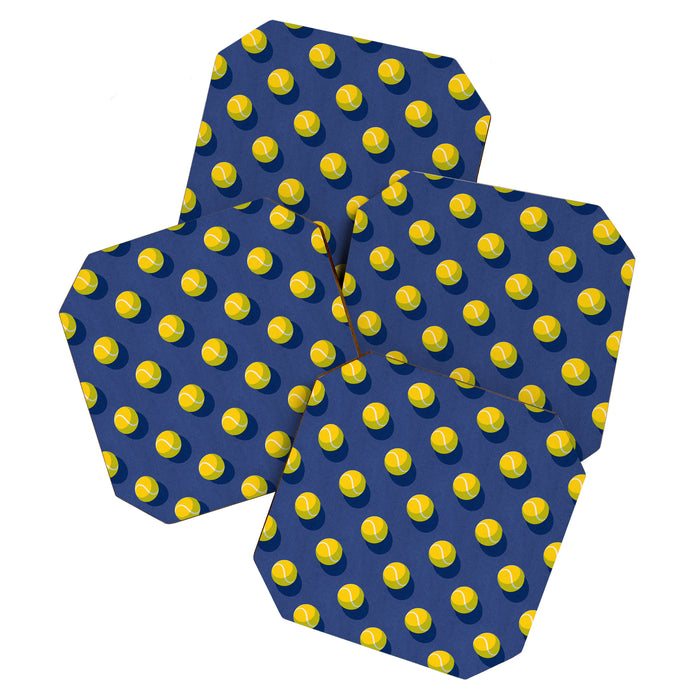 BALLS Tennis - hard court - pattern Coaster Gallery Image 1