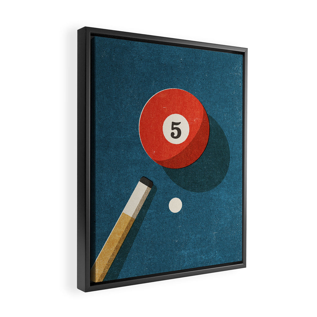BILLIARDS / Ball 5 Framed Canvas Print Gallery Image 2