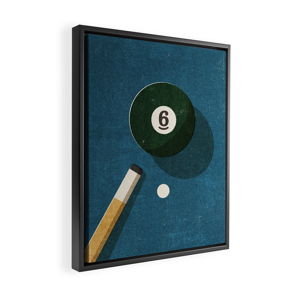 BILLIARDS / Ball 6 Framed Canvas Print Gallery Image 2