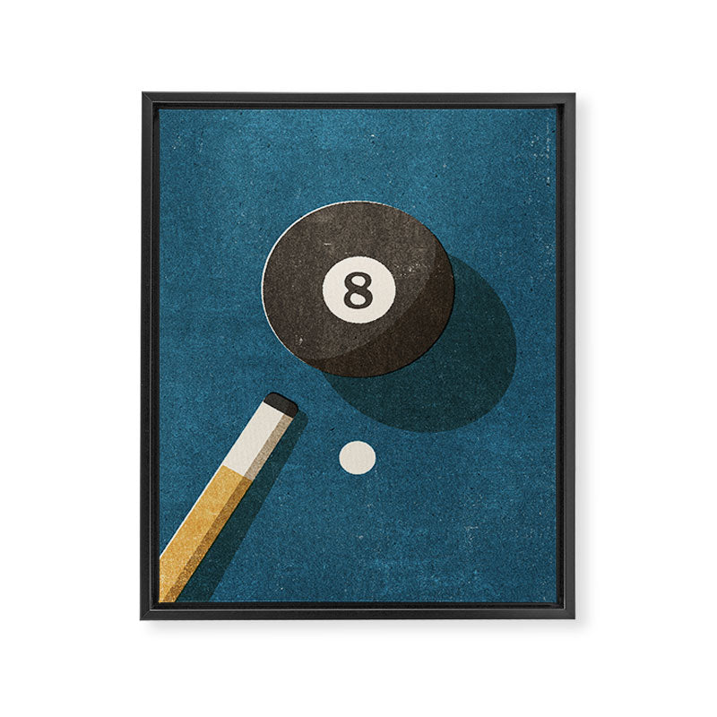 BILLIARDS / Ball 8 Framed Canvas Print Gallery Image 6