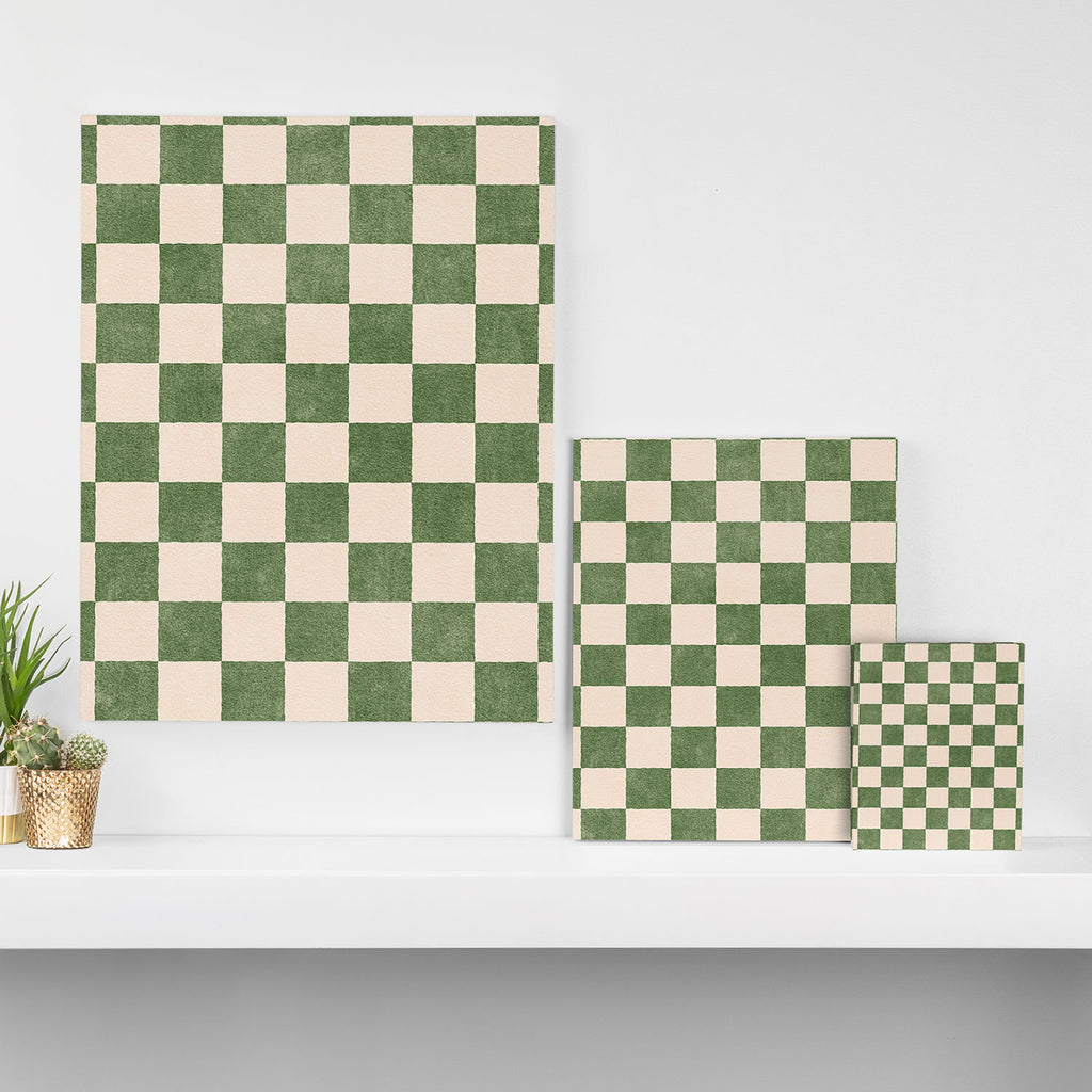 CHECKER - 001 - Olive Canvas Print Gallery Image 3