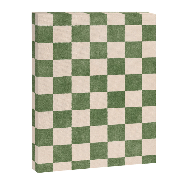 CHECKER - 001 - Olive Canvas Print Gallery Image 1