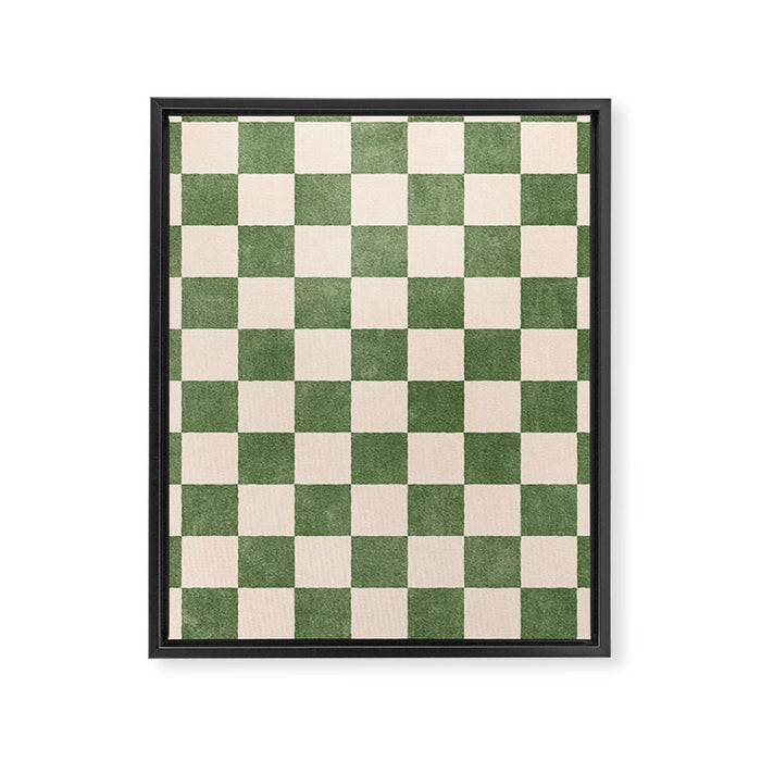 CHECKER - 001 - Olive Framed Canvas Print Gallery Image 1
