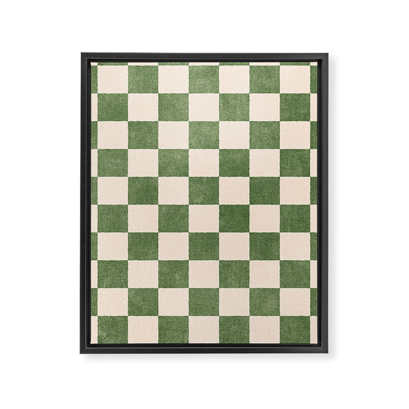 CHECKER - 001 - Olive Framed Canvas Print Gallery Image 3