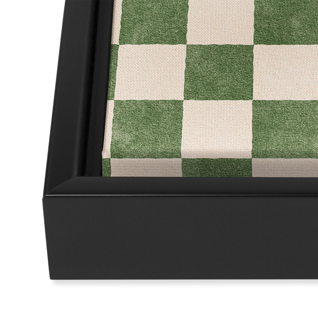 CHECKER - 001 - Olive Framed Canvas Print Gallery Image 3