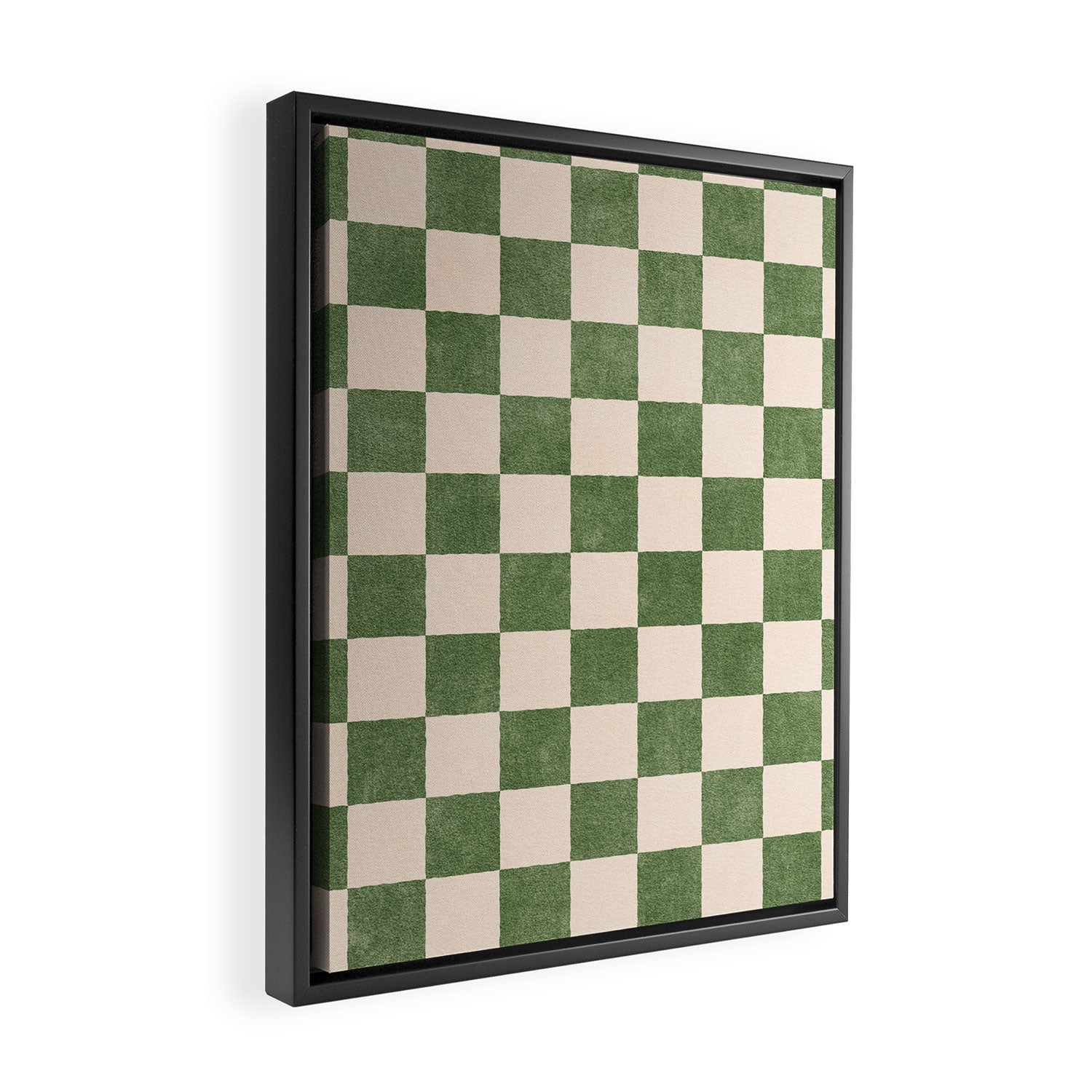 CHECKER - 001 - Olive Framed Canvas Print Gallery Image 2