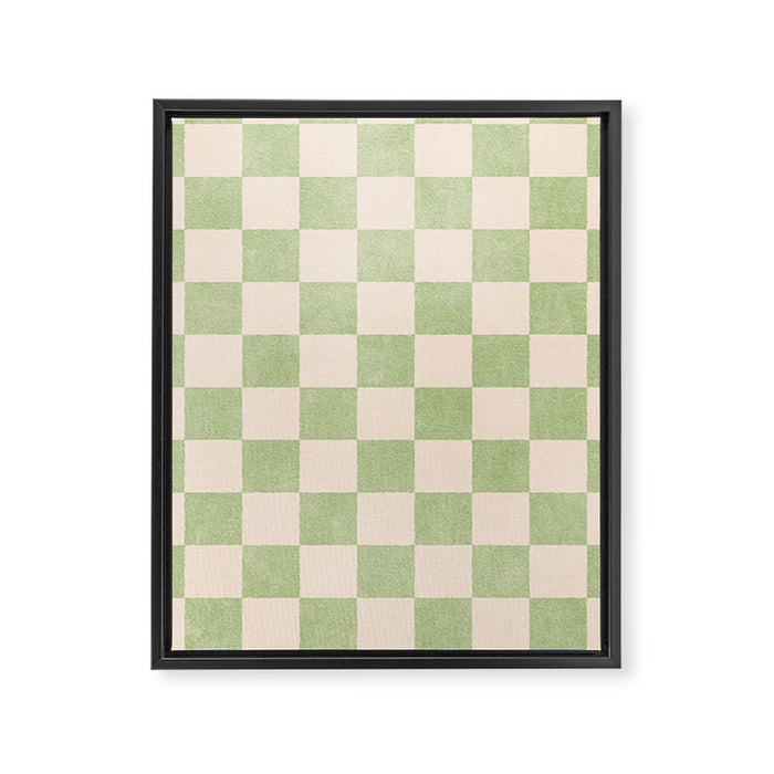 CHECKER - 001 - Sage Framed Canvas Print Gallery Image 1
