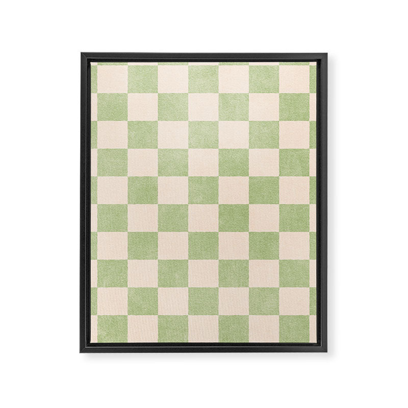 CHECKER - 001 - Sage Framed Canvas Print Gallery Image 6
