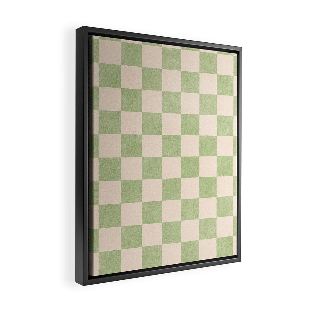 CHECKER - 001 - Sage Framed Canvas Print Gallery Image 2