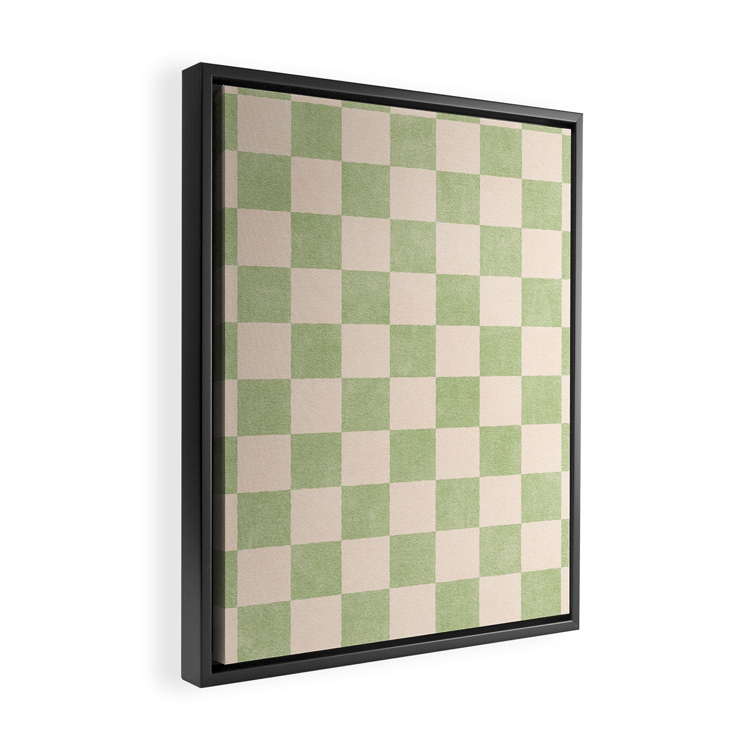 CHECKER - 001 - Sage Framed Canvas Print Gallery Image 2