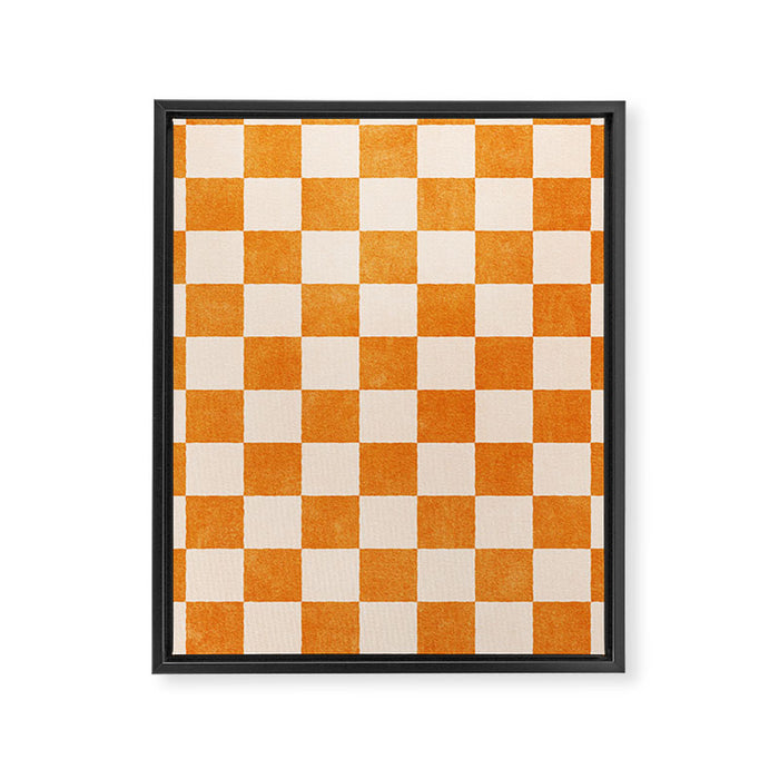 CHECKER - 001 - Tangerine Framed Canvas Print Gallery Image 1