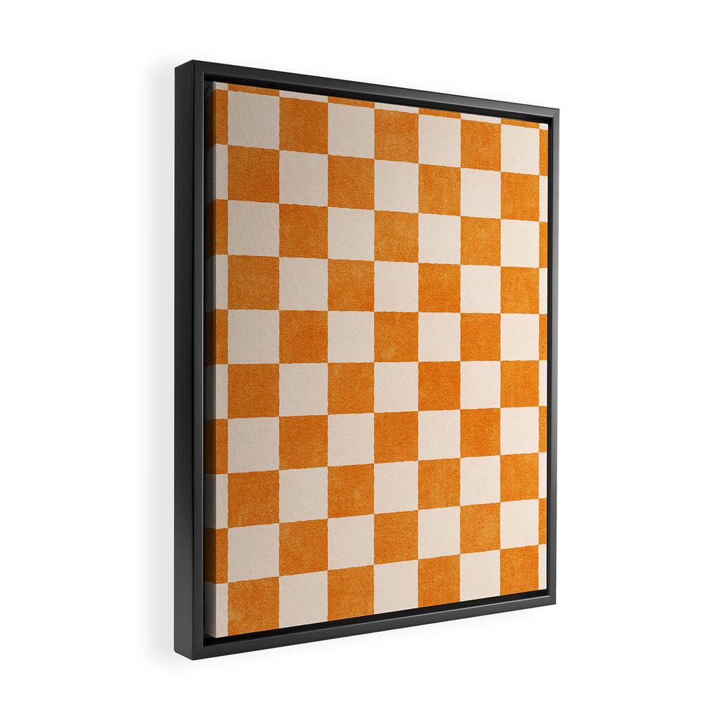 CHECKER - 001 - Tangerine Framed Canvas Print Gallery Image 2