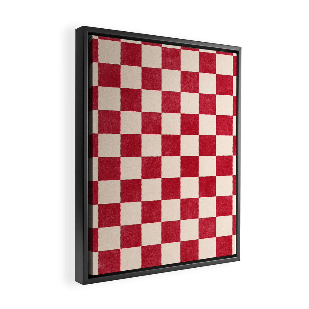CHECKER - 001 - Tomato Framed Canvas Print Gallery Image 2