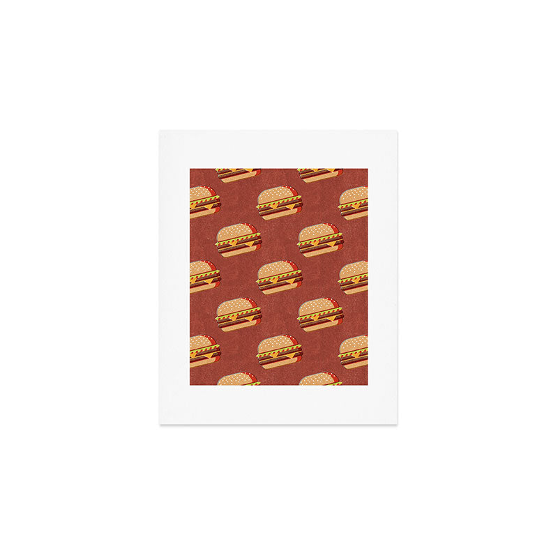 FAST FOOD / Burger - pattern Art Print Gallery Image 1