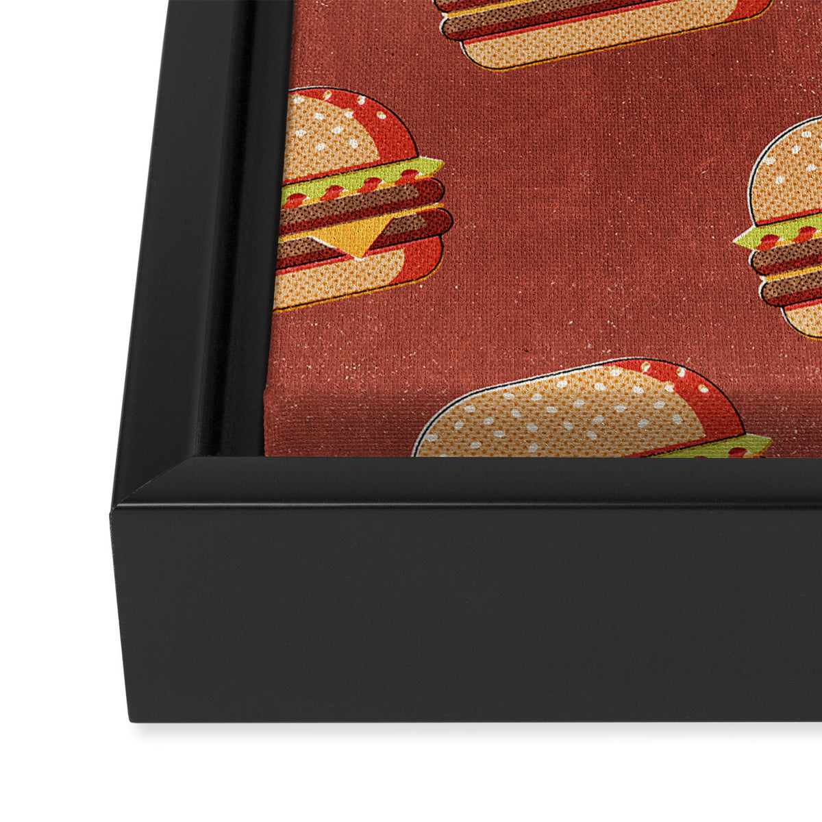 FAST FOOD / Burger - pattern Framed Canvas Print Gallery Image 3