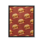 FAST FOOD / Burger - pattern Framed Canvas Print Gallery Image 6